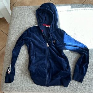Velour royal blue FILA jacket